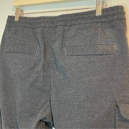 BOSS Cargo Joggers grigio scuro misto cotone/poliestere taglia 32R grigio scuro - Foto 6 di 9