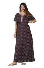 Cotton Embroidery Nighty for Womens/Girls Z6 violet