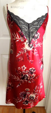 NEW SOFT COMFY DEEP WINE SATINY w/BLACK LACE GILLIGAN O'MALLEY NIGHTGOWN XXL