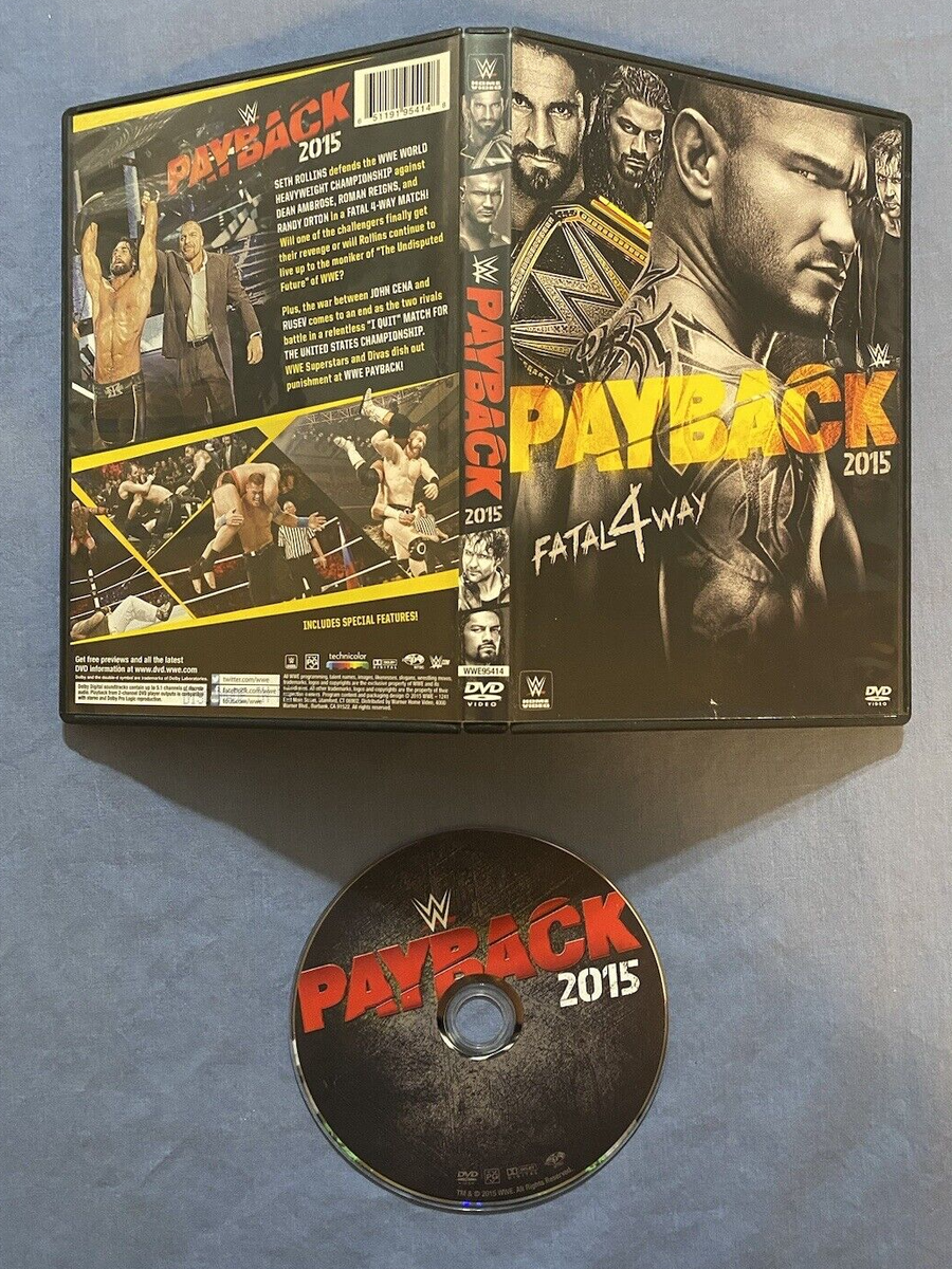WWE: Payback 2015 (DVD, 2015) Rollins Reigns Ambrose Orton Cena Rusev  Sheamus