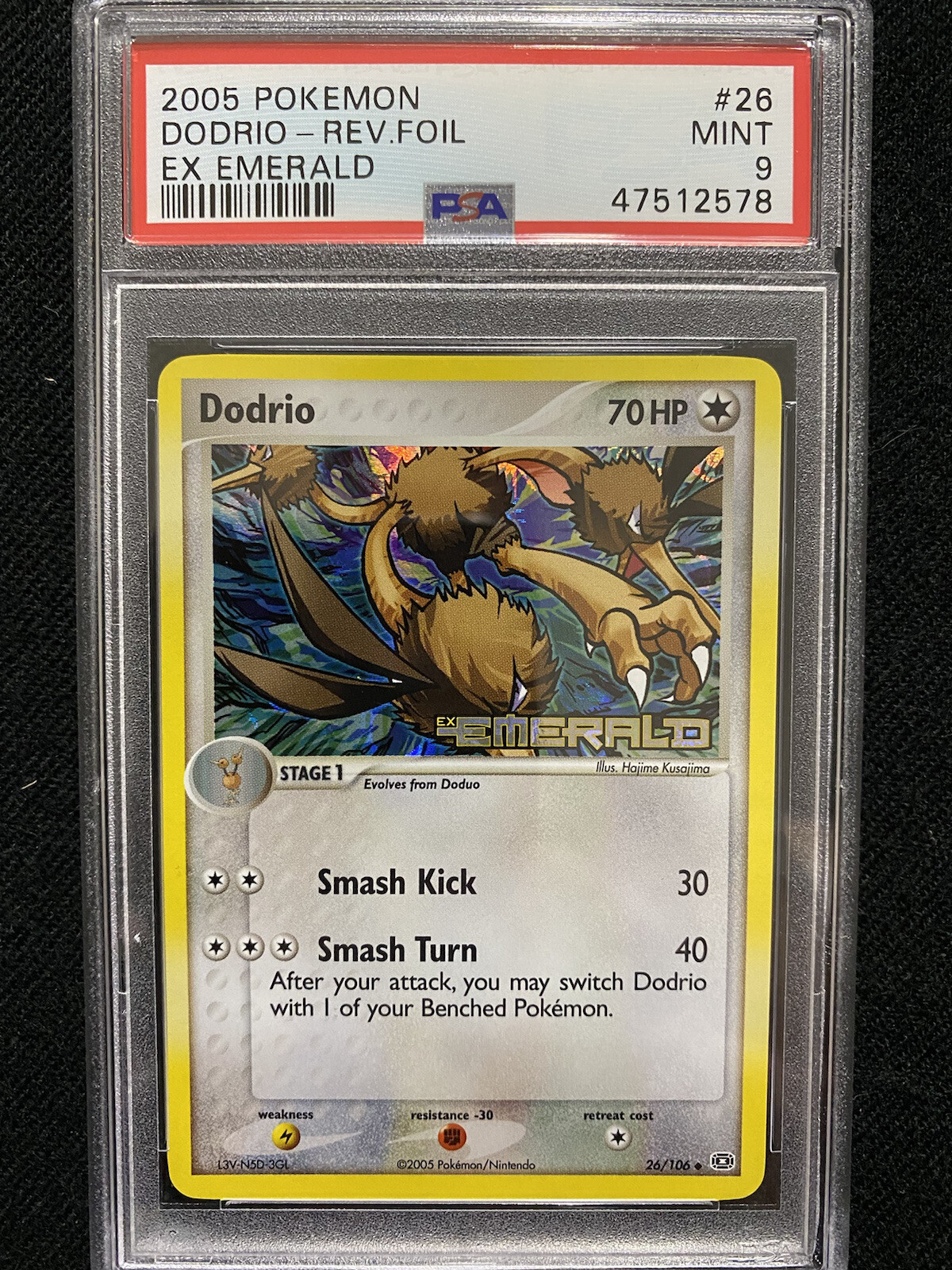 2005 Pokemon EX Emerald Dodrio Reverse Foil 26/106 PSA 9 Mint