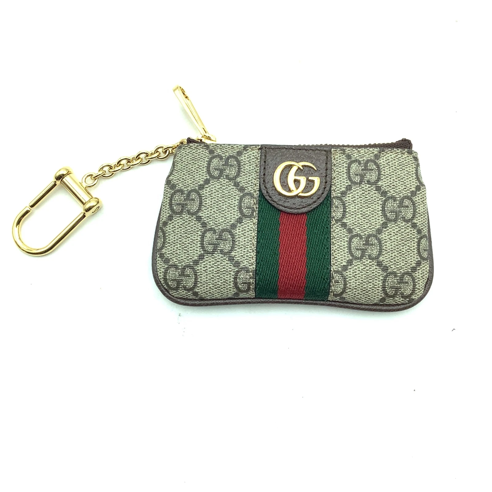Porte clés femme Gucci beige et ébène toile GG