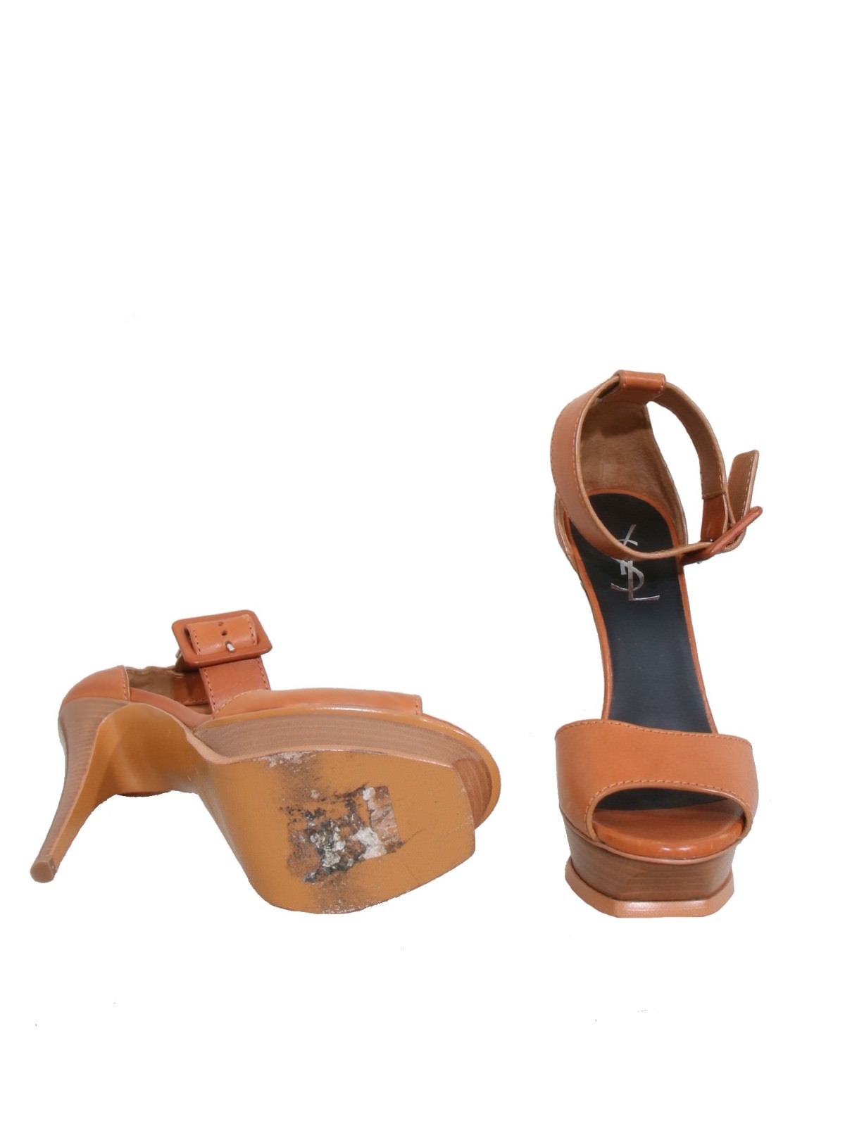 YVES SAINT LAURENT Sandali in pelle plateau (TAGLIA 38)