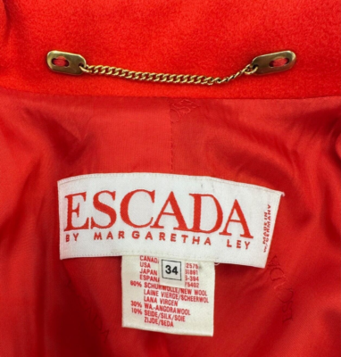 Vintage Escada by Margaretha Ley Blazer Jacket Red Wool Nautical