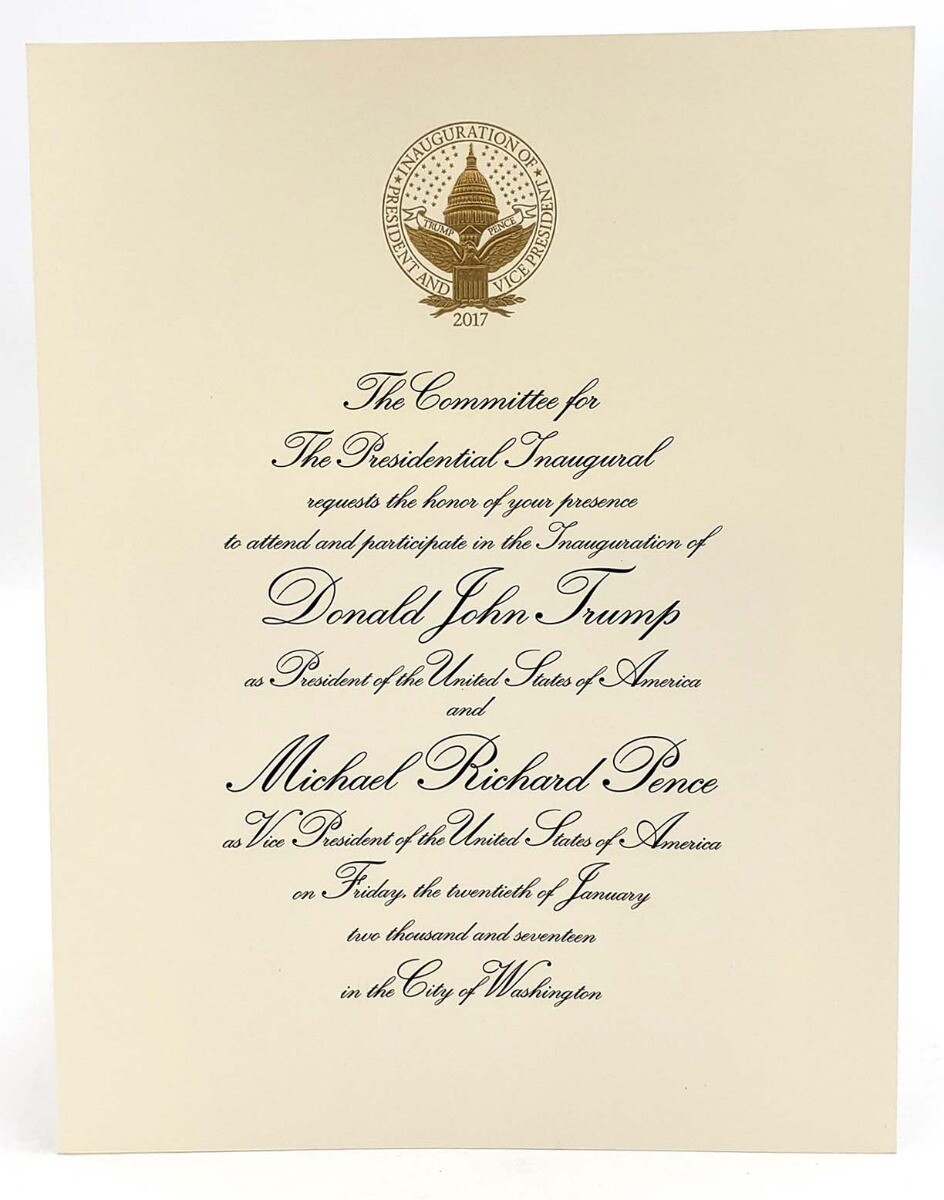 2017 Donald Trump Official Inaugural Invitation | eBay