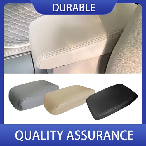 Real Leather Center Console Armrest Cover For 2008-2013 Toyota Highlander - Gray