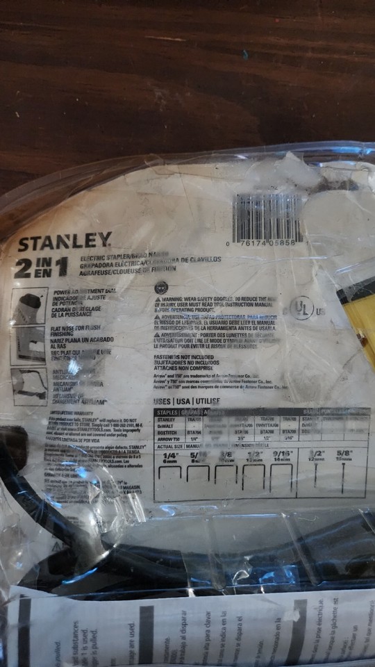 STANLEY 2 IN 1 ELECTRIC STAPLER BRAD NAILER NAIL GUN TRE550Z ADJUSTABLE