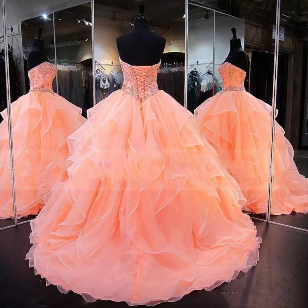 Peach Colored Quinceanera Dresses