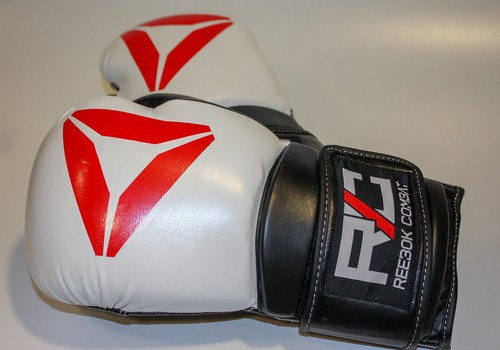 Reebok Gants de Boxe en Cuir Combat Blanc/Noir 10 Once | eBay