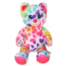 Build A Bear Rainbow Hearts Hugs Kitty Cat Plush Stuffed Animal Toy