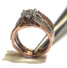 14K YELLOW GOLD .20CT 3.8MM + 87 ROUND=1.22CT ENGAGEMENT RING SI1 G sz 5.5 wrap — photo 7