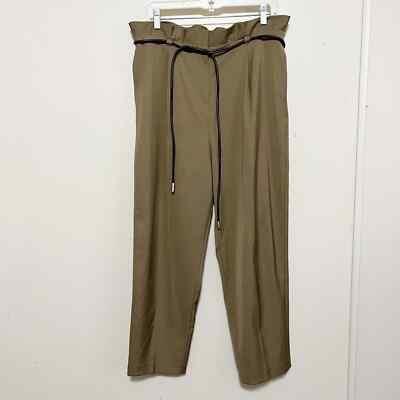 Ted Baker Tan Paperbag High Rise Pants 4 US L