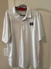 Notre Dame Fighting Irish Football NIKE White Dri Fit Polo Shirt Men's Large