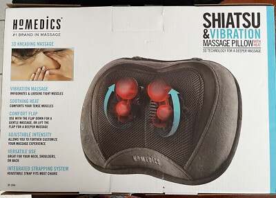 Homedics Shiatsu & Vibration Massage Pillow with Heat 3D Massage Adjustable  | eBay