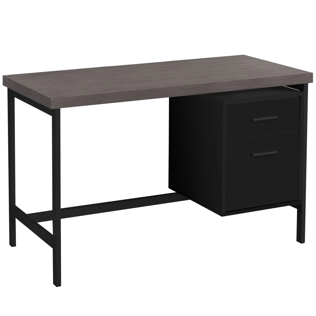 Monarch Specialties I 7437 48 in. Black Grey Top Metal Computer Desk