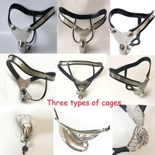 Stainless Steel Male Chastity Belt Cage Underwear Silicone Belt Pantys BDSM