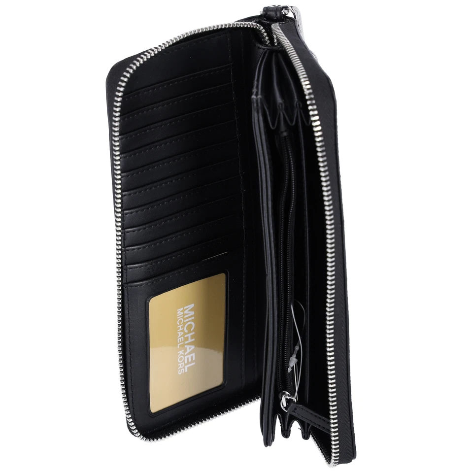 Cartera Continental Grande Michael Kors Jet Set MK Raya Central Negra Multi Foto 3 de 3