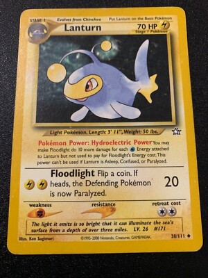 Lanturn 1995-2000 Gamefreak pokemon card 38/111