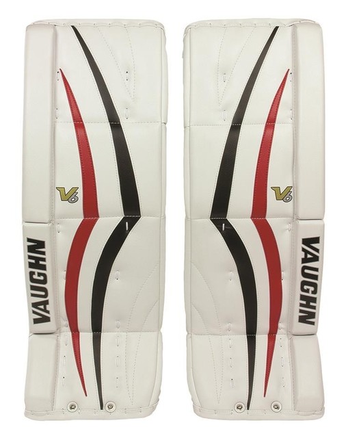 New Vaughn 1100i V6 Int ice hockey goal leg pads 32"+2 Black/Red