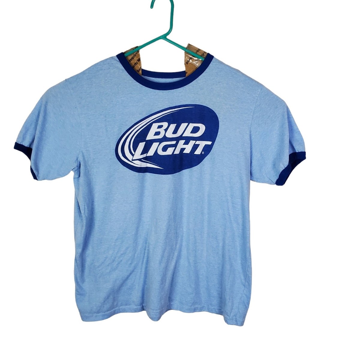 Bud Light T Shirt Mens XXL Blue Casual Short Sleeve Crew Neck