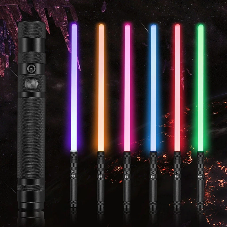 RGB Lightsaber Heavy Dueling Color Changing Metal Handle Light Saber Cosplay Toy
