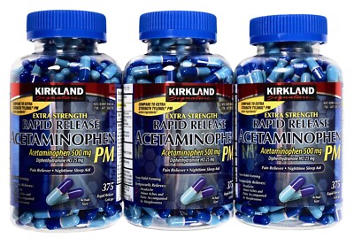 Kirkland Acetaminophen 500mg Diphenhydramine 25mg Sleep-Aid PM, 375 Gelcaps