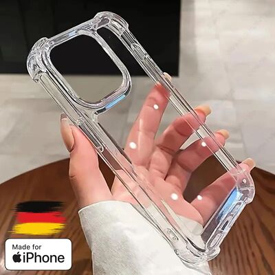 TPU Klare Hülle für iPhone Handyhülle Stoßfest mit Erhöhten Kanten Durchsichtig