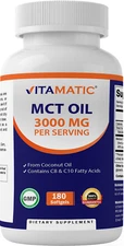 Vitamatic MCT Oil 3000 mg per Serving - 180 Softgels