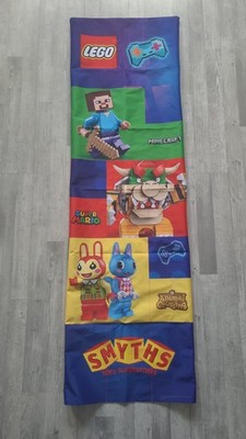TOP Lego STORE DISPLAY BANNER -STOFF - BEIDSEITIG  Minecraft Super Mario Gamer