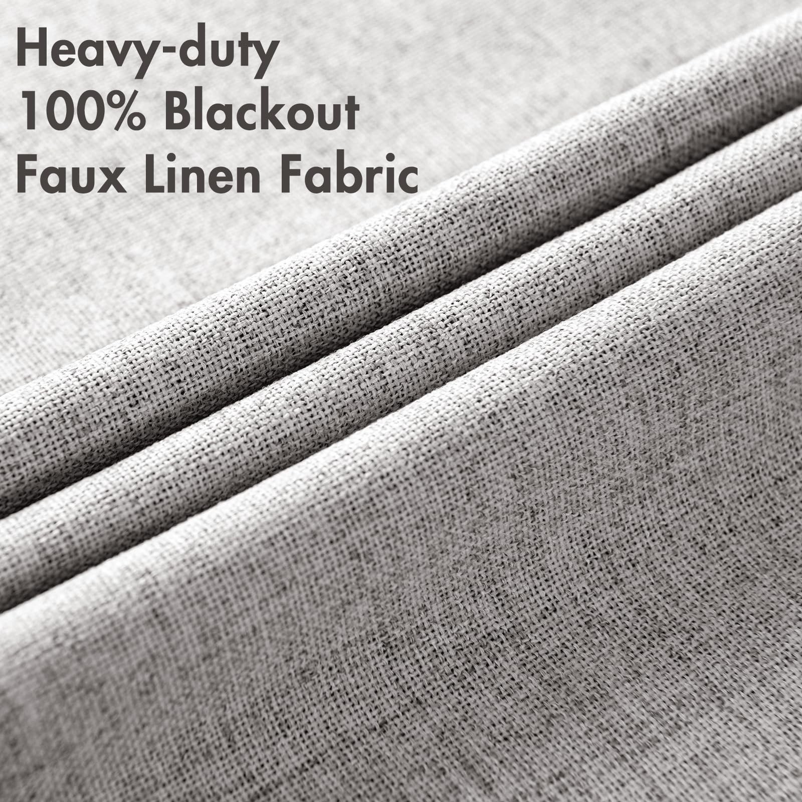 MIULEE Linen Texture Curtains for Bedroom Solid 100 Blackout Thermal Insulate...