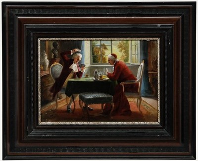 August Hermann Knoop (1856-1919) - 1919 Öl, Kardinalrote Spielkarten