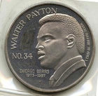 Walter Payton Chicago Bears 999 Silver oz Medal Round Rushing Leader Sealed P777
