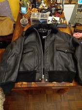 VINTAGE SCHOTT NYC 684SM Flight Jacket Size 46 BLACK Steerhide - EXCELLENT CON