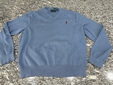 Mens Jumper V Neck Polo Ralph Lauren Vintage Size XL