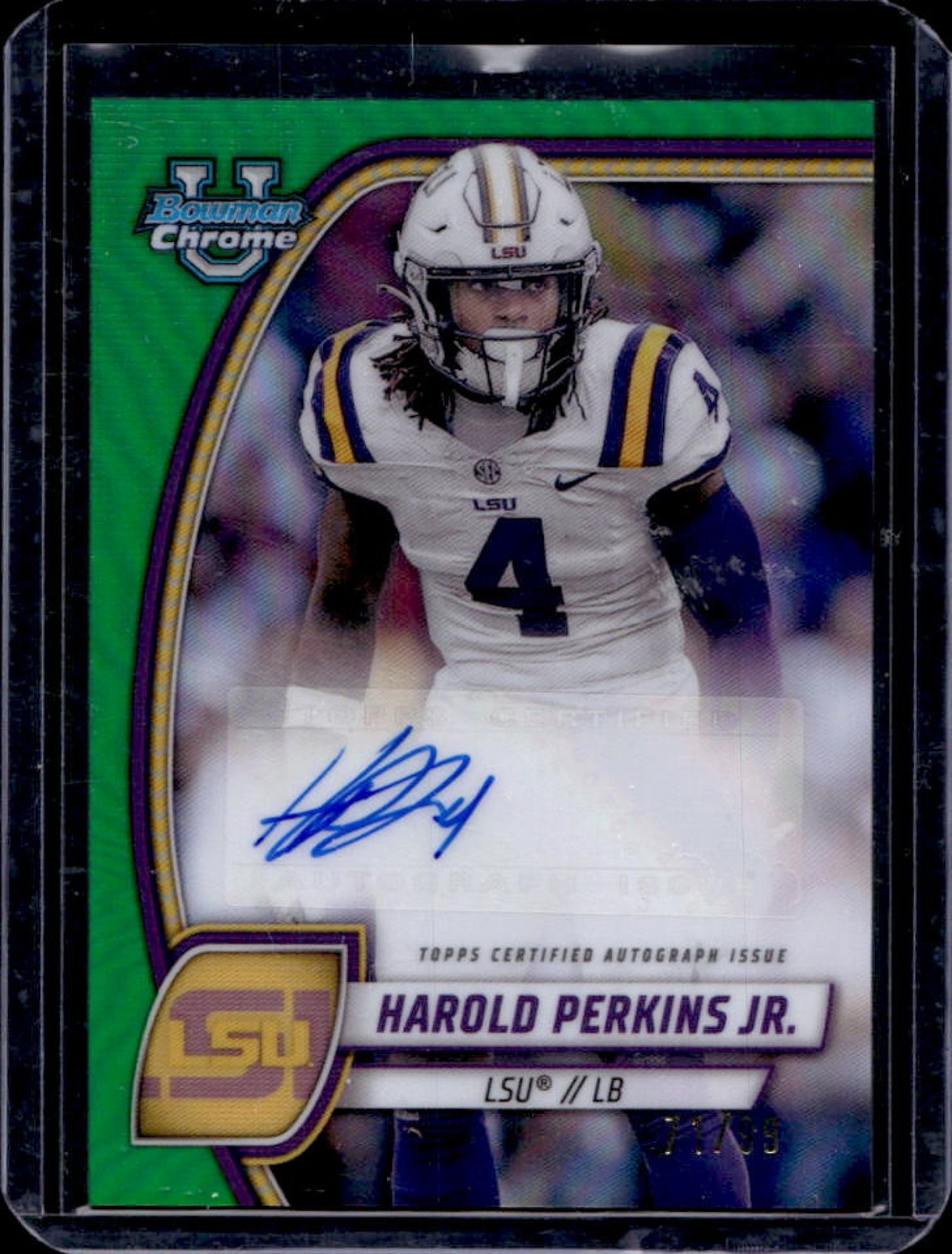 2024 Bowman Chrome U Harold Perkins Jr. Prospect Auto Green Refractor #71/99