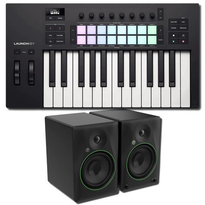 Novation Launchkey 25 MK4 25-Key MIDI Controller w/ Mackie CR8BT BT Studio Monit