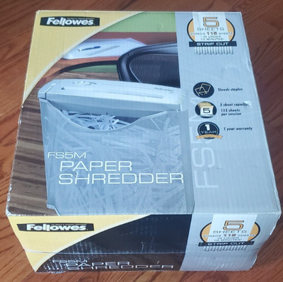NEW Fellowes Powershred FS5M Sheets Cross-Cut Paper Shredder for home/office use