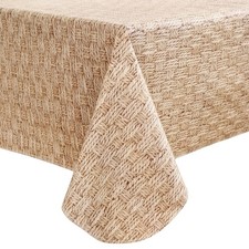 Heavy Duty Vinyl Tablecloth with Flannel Backing Waterproof Oil-Proof Plastic...