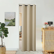 Door Curtain for Doorway Closet Door Curtain for Open 34W x 80L Beige