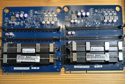 Two Apple Mac Pro 3,1 820-2178-A Memory Riser Cards with 6GB DDR2 ECC FBRAM each