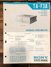 Sony TA-F3A Amplifier Service Manual Original 