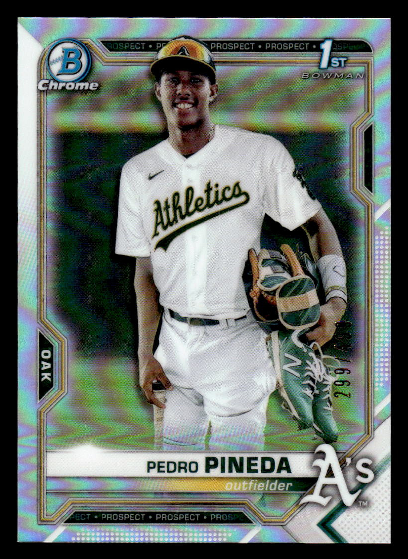 2021 Bowman Chrome #BCP-216 Pedro Pineda 1st Refractor #d /499! Oakland