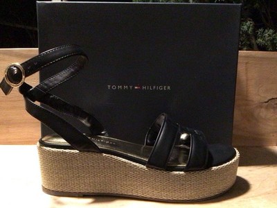 Tommy Hilfiger Black Wedge Heel Shoes Size 7.5 M