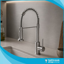 Contra Flexi Pull Out Kitchen Tap Brushed Steel Spring Spray Mixer Tap