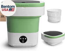 Portable Mini Washing Machine, 20L Upgraded Foldable Washer with Spin Basket, 3 