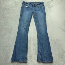 American Eagle Jeans Womens 4 Blue Artist Stretch Flare Low Rise Denim Pants