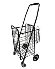 MaxWorks Folding Shopping Cart Double Basket - 90 lbs Capacity Heavy Duty 50545