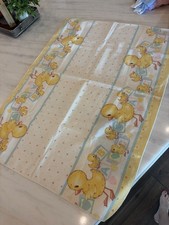 Vintage Baby Duck Receiving Blanket Yellow Ducklings Pastel Nursery 80s 90s