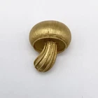 Vintage Pin Crown Trifari Mushroom Brooch Brushed Gold Tone Jewelry