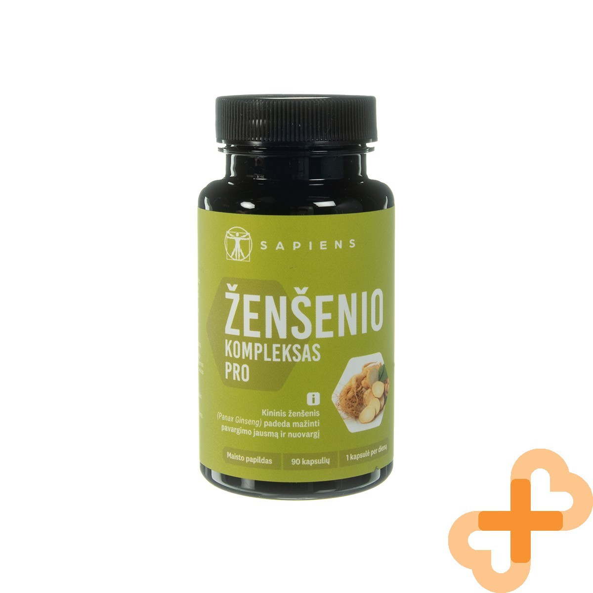 SAPIENS Ginseng Complex PRO 90 Capsules Helps Reduce Tiredness and Fatigue
